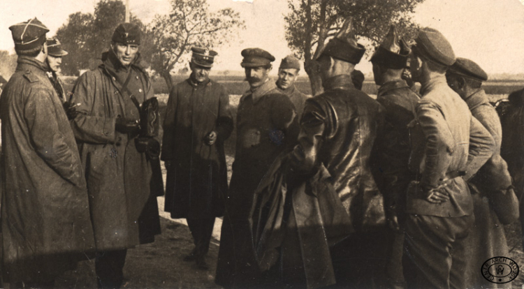 Spotkanie polskiej delegacji pokojowej z Rosjanami pod Warszawą,14.08.1920.