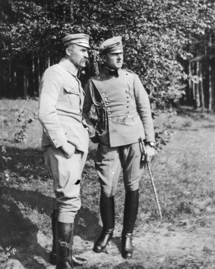 Brygadier Józef Piłsudski i por. Bolesław Wieniawa Długoszowski w Zakopanem 1916 r. Źródło: NAC