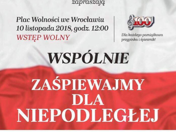 Akcja "Zaśpiewajmy dla Niepodległej" we Wrocławiu