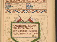 Karta z Deklaracji Podziwu i Przyjaźni. Fot. Library of Congress, sygn. MSS3648. Źródło: Dom Spotkań z Historią
