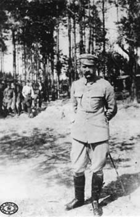 Komendant Józef Piłsudski. Pozycje pod Kostiuchnówką. Czerwiec, 1916 r.