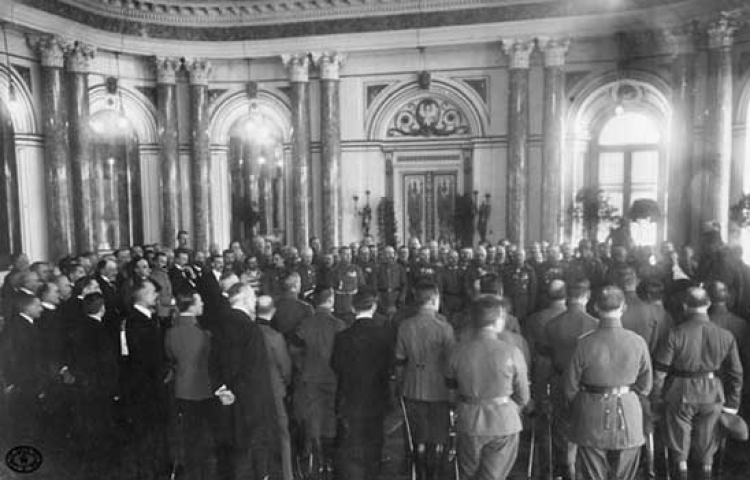 Oficjalne otwarcie Tymczasowej Rady Stanu przez gen. Hansa Beselera na Zamku Królewskim w Warszawie – 14 stycznia 1917 r.