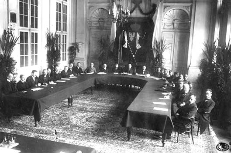 Posiedzenie Tymczasowej Rady Stanu w Pałacu Krasińskich w Warszawie - styczeń 1917 r.