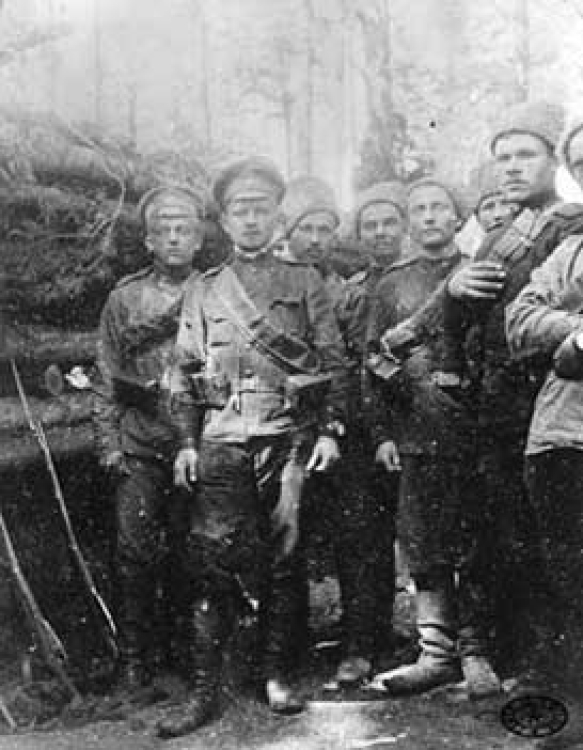 W okopach 1 kompanii Legionu Puławskiego – Skucin, lato 1915 r.