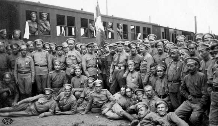 Przybycie wojsk polskich do Livorno we Włoszech. Luty 1917 r. Źródło: CAW