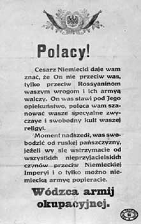 "Pierwsza odezwa władz niemieckich do Polaków."