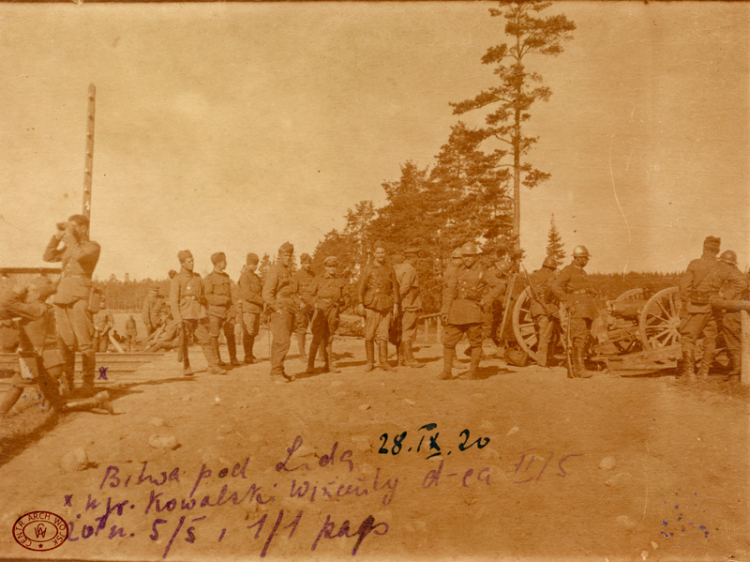 Mjr Wincenty Kowalski dowódca II batalionu 5 Pułku Piechoty Legionów pod Lidą, 28.09.1920 r.
