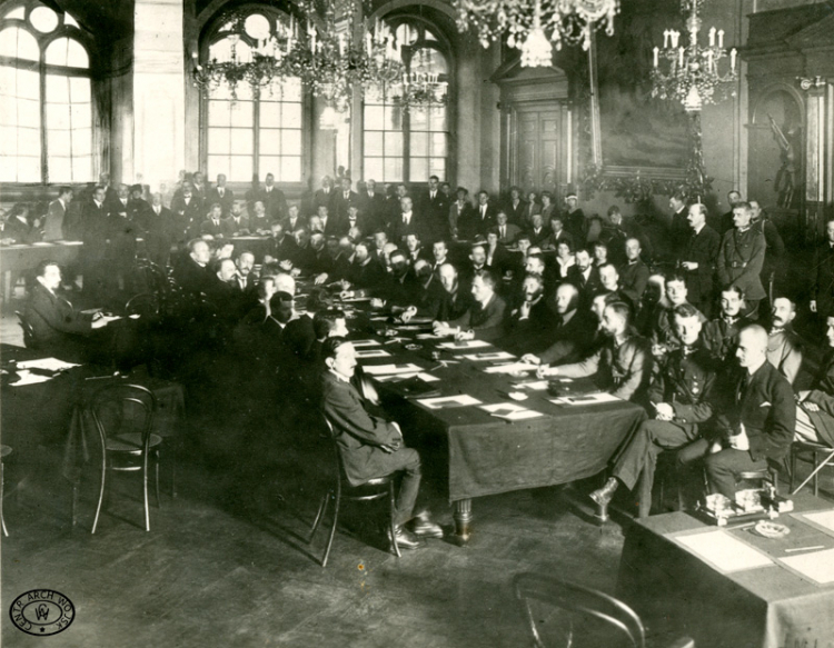 Podpisywanie traktatu preliminarnego miedzy Polską a Rosją w Rydze,12.10.1920