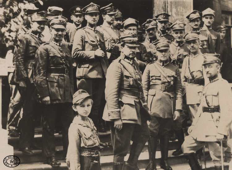 Warszawa - Sztab Armii Ochotniczej, na zdjęciu min. gen. J. Haller. 06.07.1920. Źródło: CAW