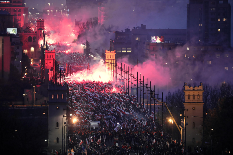 Warszawa, 11.11.2019. Marsz Niepodległości. Fot. PAP/L. Szymański