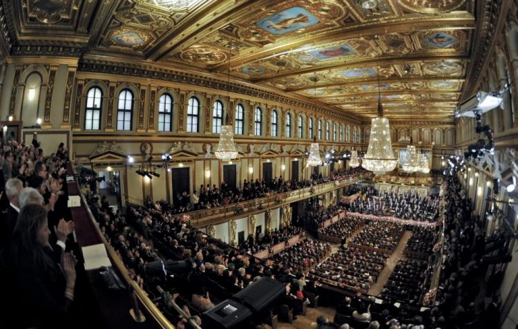 Złota sala Musikverein w Wiedniu – Koncert Noworoczny 2013. Fot. PAP/EPA