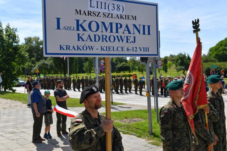 Uroczystości zakończenia 53. Marszu Szlakiem I Kompanii Kadrowej. Kielce, 12.08.2018. Fot. PAP/P. Polak