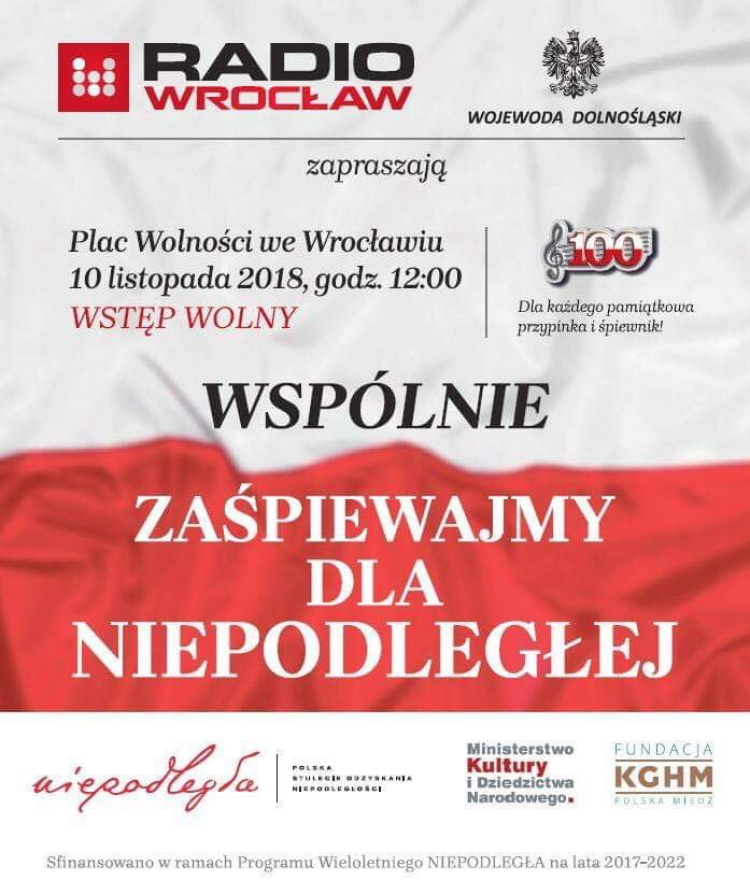 Akcja "Zaśpiewajmy dla Niepodległej" we Wrocławiu