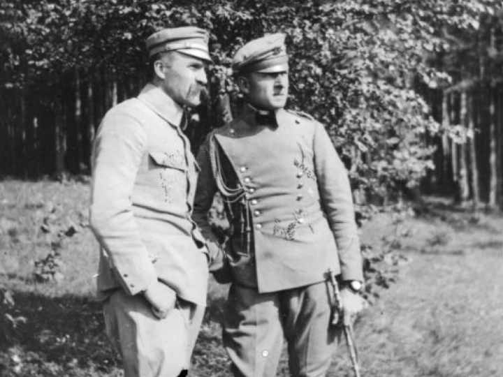 Brygadier Józef Piłsudski i por. Bolesław Wieniawa Długoszowski w Zakopanem 1916 r. Źródło: NAC