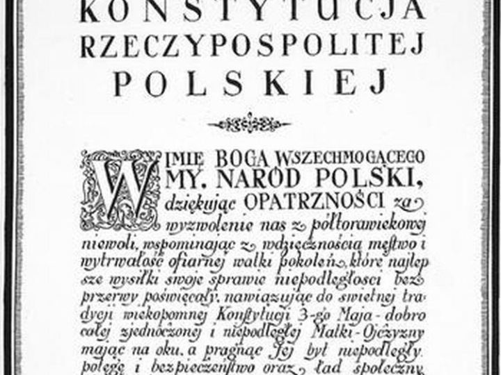 Pierwsza strona Konstytucji marcowej. Źródło: sejm.gov.pl