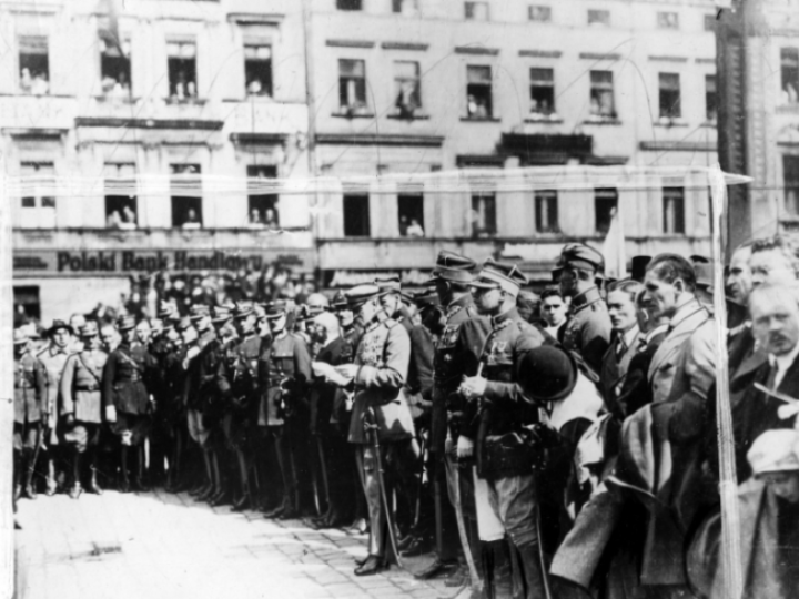 Pobyt marszałka Polski Józefa Piłsudskiego w Katowicach, 1922 r. Źródło: NAC