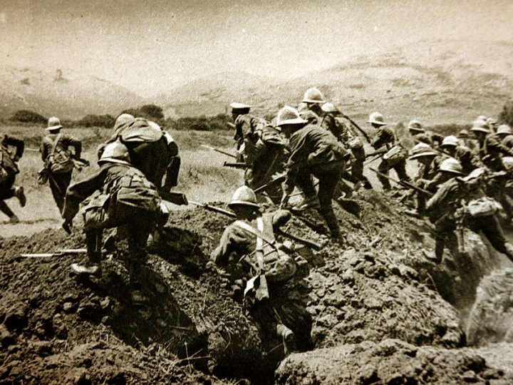 Działania wojenne podczas I wojny światowej. 1915 r. Fot. PAP/DPA